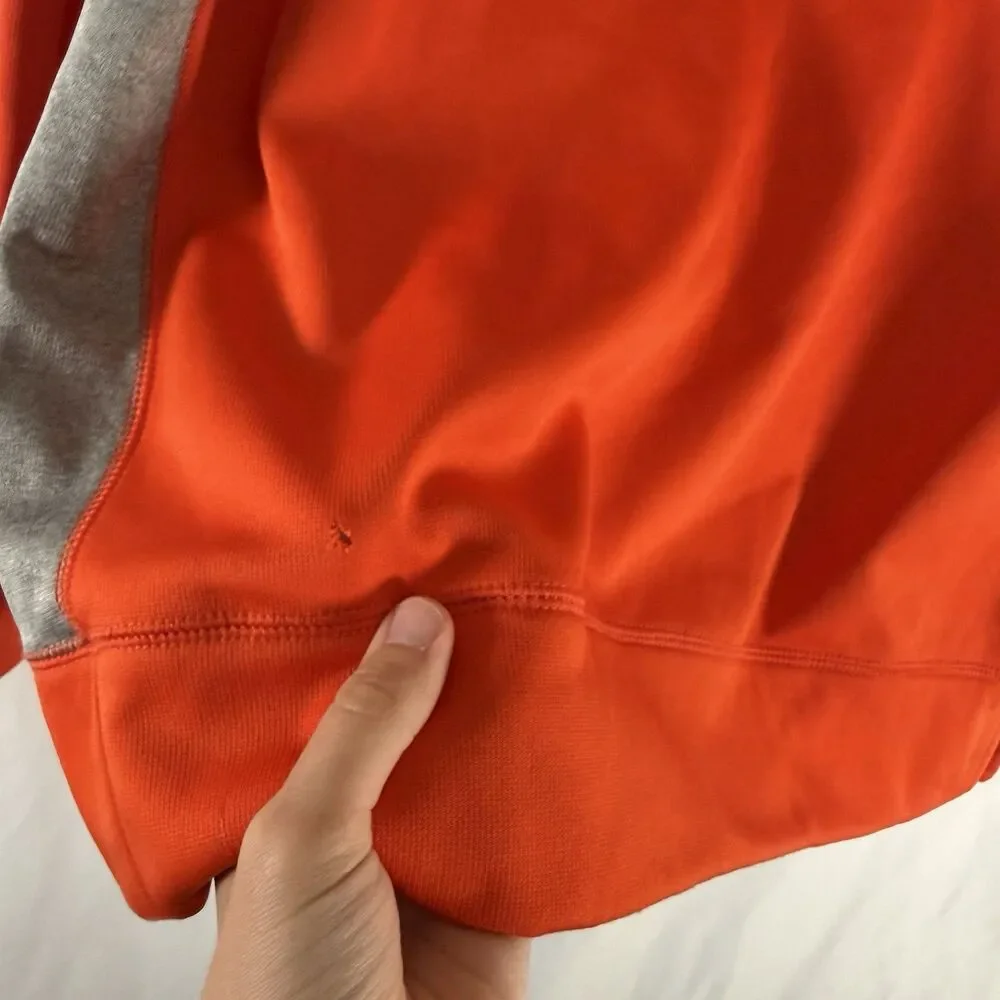 Nike Therma Fit Hoodie Men's Medium Orange Drawstring Pullover Fleece Lined